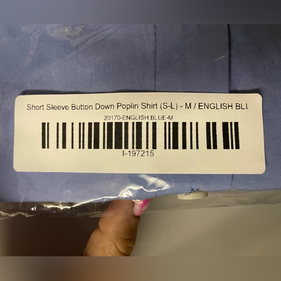 Easel Los Angeles Short Sleeve Button Down Poplin Shirt, blue, sizes s,m,l - Picture 3 of 6